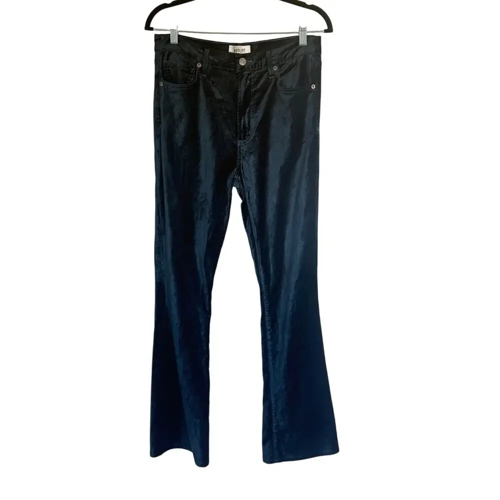 AGOLDE Nico Velvet Bootcut Jeans Blue Stretch Women’s 28